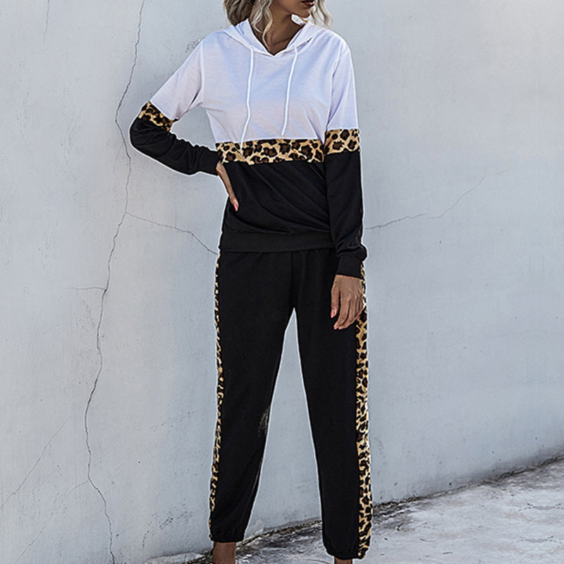 2021 autumn and winter New     leopard print leisure fashion sportswear women LMH Beauty