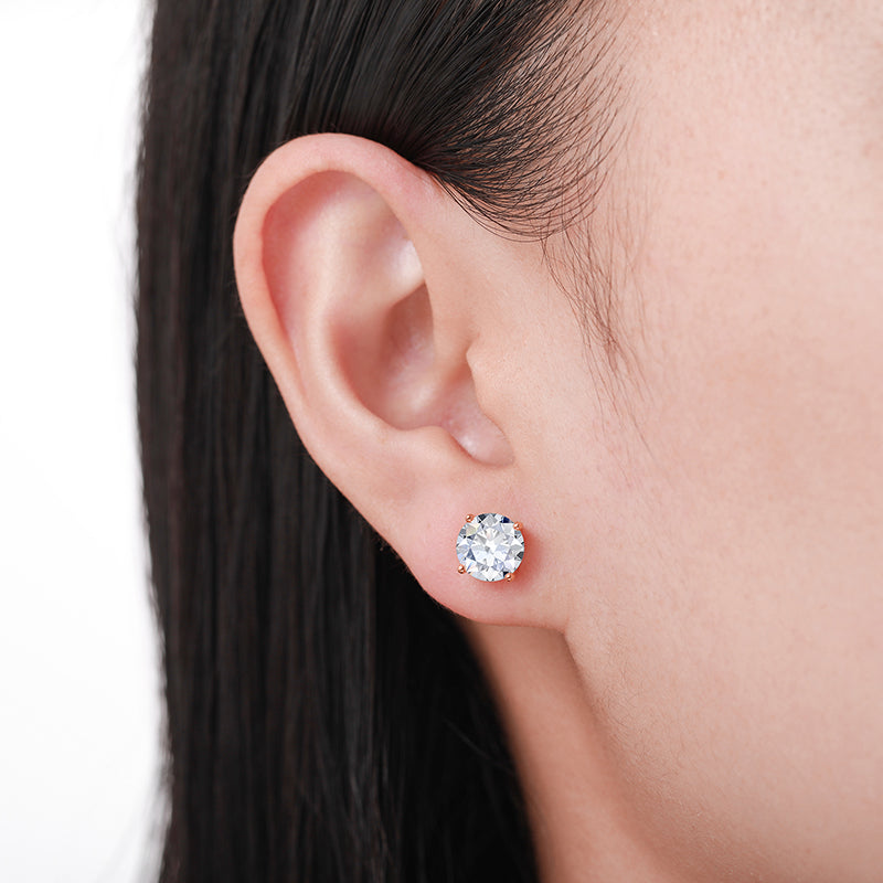 925 Sterling Silver Moissanite Diamond Classic Stud Earrings LMH Beauty