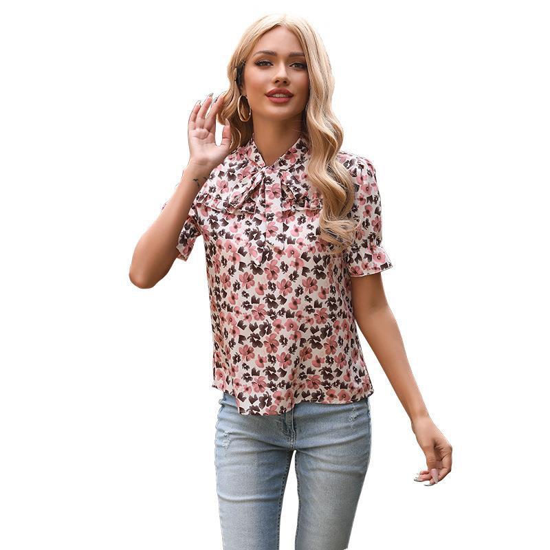 Flower Printed Short Sleeved Top LMH Beauty