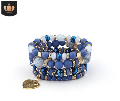 Multi Layer Bead Beaded Boho Charm Bracelet Set LMH Beauty