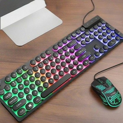 USB Wired Light Up Gaming Keyboard and Mouse Set