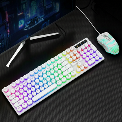 USB Wired Light Up Gaming Keyboard and Mouse Set