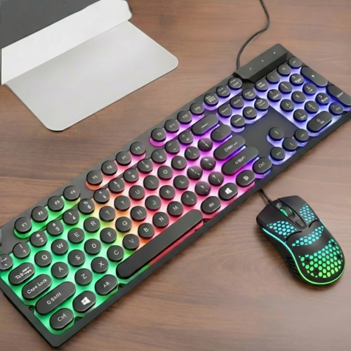 USB Wired Light Up Gaming Keyboard and Mouse Set