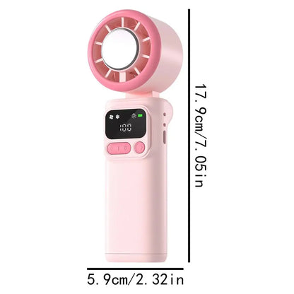 Portable Fan Handheld, Rechargeable, Foldable, 5 Speeds