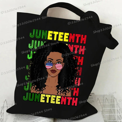 "Juneteenth Is My Independence Day" Women's Canvas Tote Bag