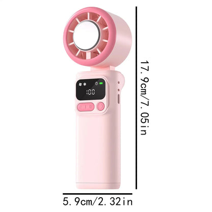 Portable Fan Handheld, Rechargeable, Foldable, 5 Speeds