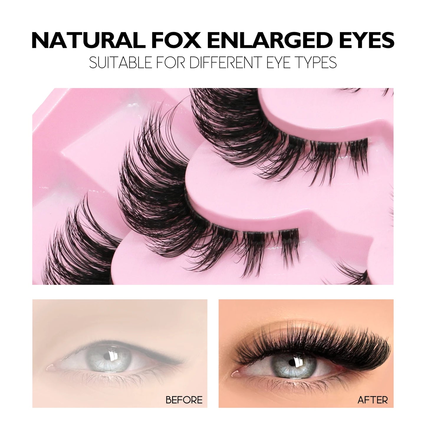 Cat Eye, Mink Lash Extension Kit with Bond, Seal, and Lash Applicator