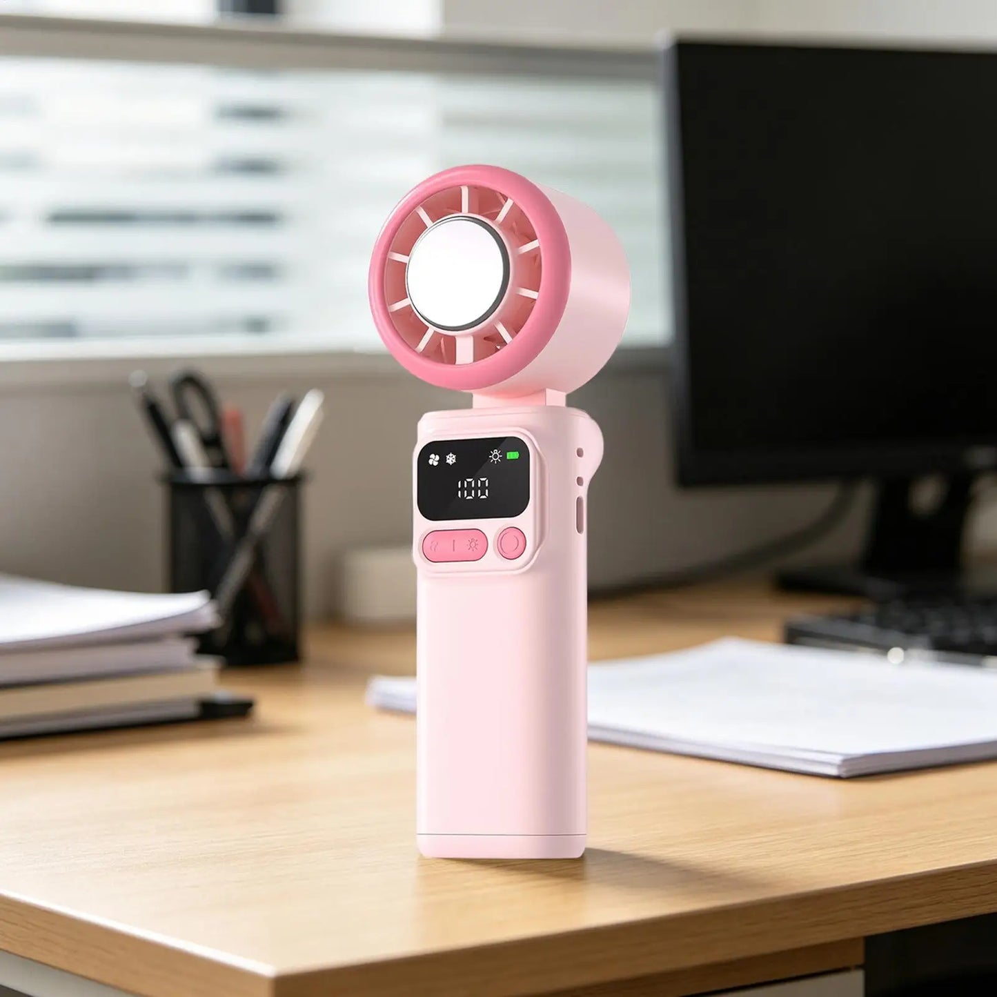 Portable Fan Handheld, Rechargeable, Foldable, 5 Speeds