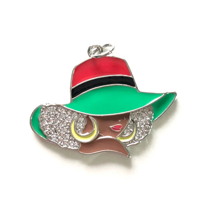 Afro Black Girl Charm Pendant