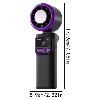 Portable Fan Handheld, Rechargeable, Foldable, 5 Speeds