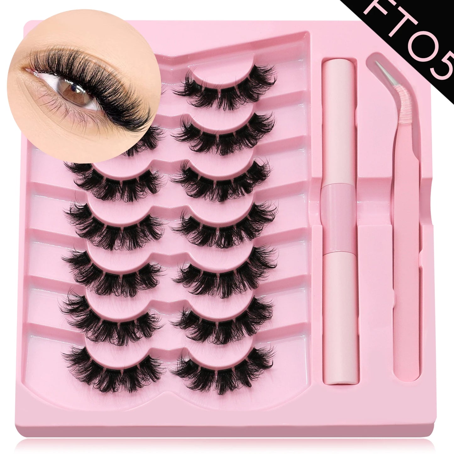 Cat Eye, Mink Lash Extension Kit with Bond, Seal, and Lash Applicator