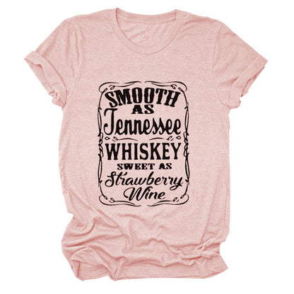Smooth As Tennessee Whiskey Sweet As Strawberry Wine T Shirt(Women) LMH Beauty