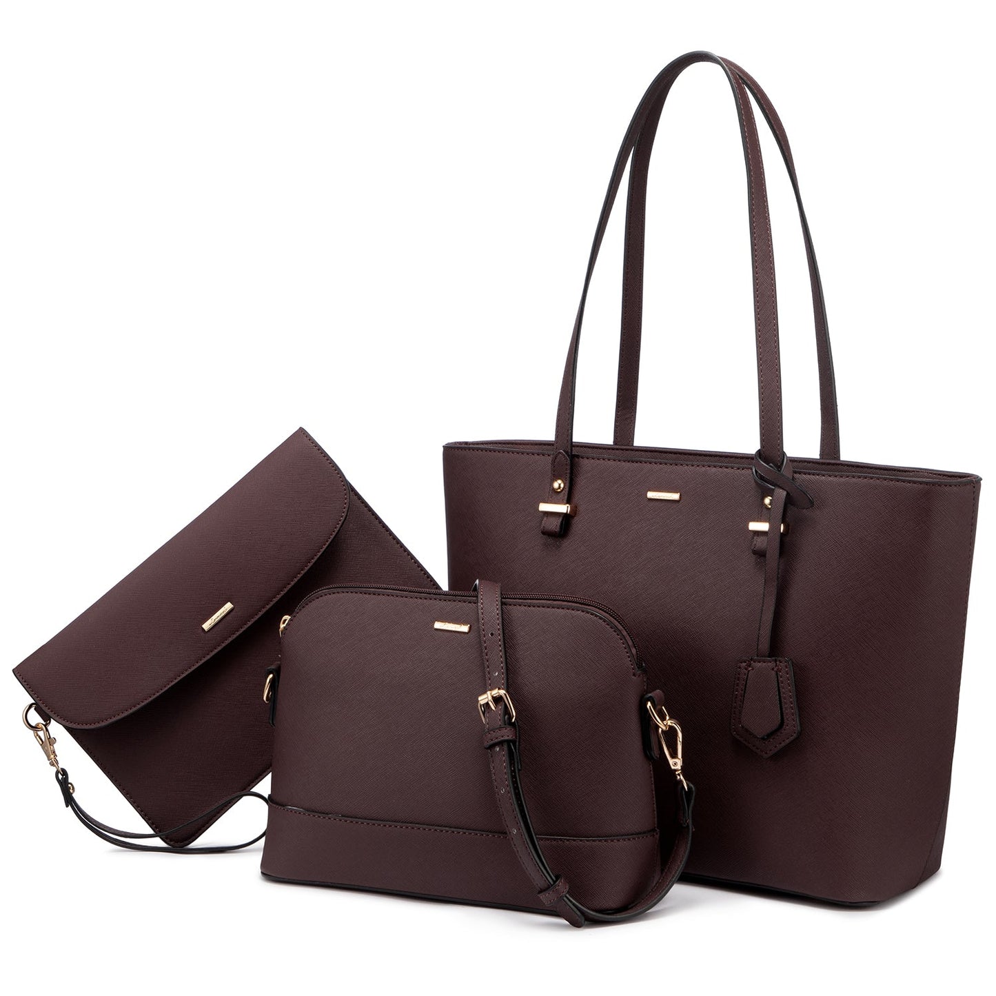Women 3 piece Leather Handbag Set LMH Beauty