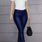 Women's Fashion Pu Leather Feet Trousers