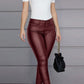 Women's Fashion Pu Leather Feet Trousers