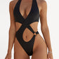 Women's Crossover Hollow One-Piece Swimsuit