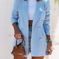 Women's fashion autumn and winter long-sleeved double-breasted suit collar jacket