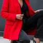 Women's fashion autumn and winter long-sleeved double-breasted suit collar jacket