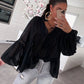 Women's Chiffon  Lace Loose Balloon Sleeve Top