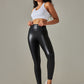New plus size women's leggings high waist tight sexy PU leather pants colorful yoga pants