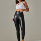 New plus size women's leggings high waist tight sexy PU leather pants colorful yoga pants