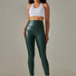 New plus size women's leggings high waist tight sexy PU leather pants colorful yoga pants