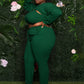 Women's Fashion Hollow Top Ribbed Three-piece Suit