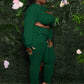 Women's Fashion Hollow Top Ribbed Three-piece Suit