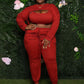 Women's Fashion Hollow Top Ribbed Three-piece Suit