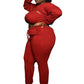 Women's Fashion Hollow Top Ribbed Three-piece Suit