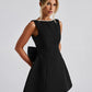 Women's Pearl Bow Fashion Short Dress