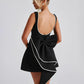 Women's Pearl Bow Fashion Short Dress