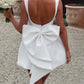 Women's Pearl Bow Fashion Short Dress