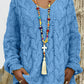 Women's Long-sleeved Hooded V-neck Knitted Sweater (without necklace)