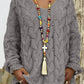 Women's Long-sleeved Hooded V-neck Knitted Sweater (without necklace)