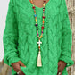 Women's Long-sleeved Hooded V-neck Knitted Sweater (without necklace)