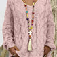 Women's Long-sleeved Hooded V-neck Knitted Sweater (without necklace)