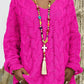 Women's Long-sleeved Hooded V-neck Knitted Sweater (without necklace)