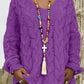 Women's Long-sleeved Hooded V-neck Knitted Sweater (without necklace)