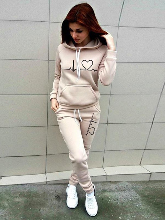Women's Casual Fleece Hoodie Set