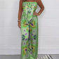 New Fashion Casual Sexy Suspender Printed Loose Women's Trousers Set