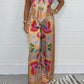 New Fashion Casual Sexy Suspender Printed Loose Women's Trousers Set