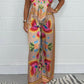 New Fashion Casual Sexy Suspender Printed Loose Women's Trousers Set