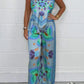 New Fashion Casual Sexy Suspender Printed Loose Women's Trousers Set