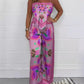 New Fashion Casual Sexy Suspender Printed Loose Women's Trousers Set