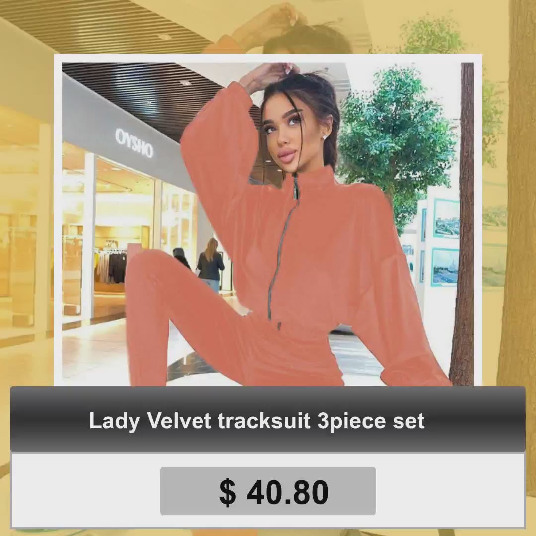 Lady Velvet tracksuit 3piece set by@Vidoo