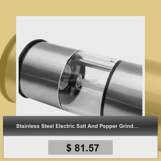 Stainless Steel Electric Salt And Pepper Grinder Set by@Vidoo