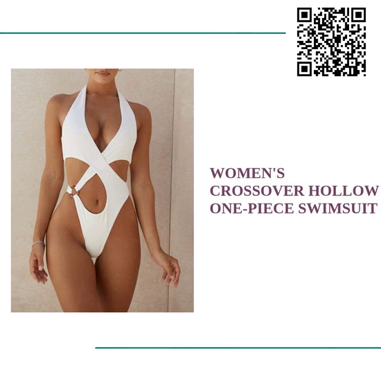 Women&#039;s Crossover Hollow One-Piece Swimsuit by@Outfy