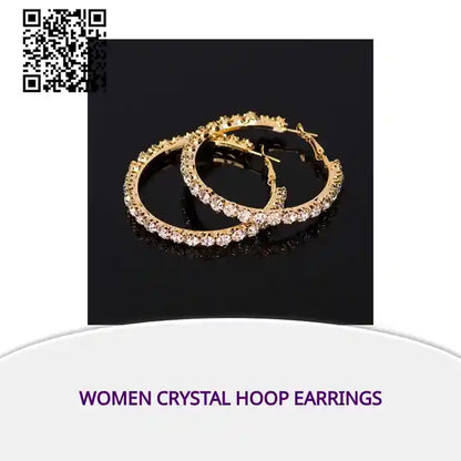 Women Crystal Hoop Earrings by@Outfy