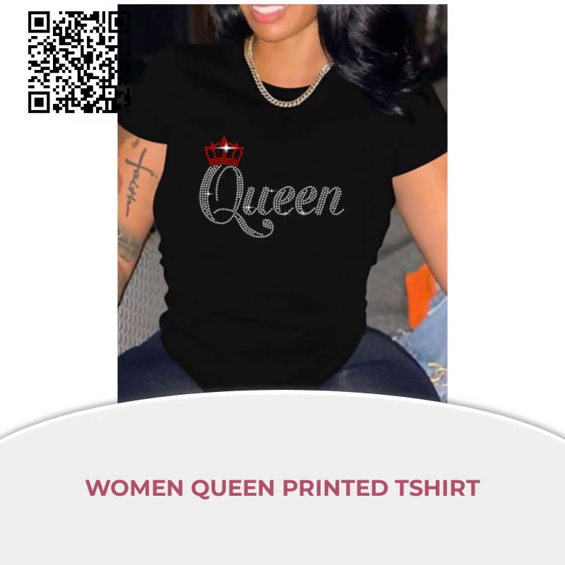 Women Queen Printed Tshirt by@Outfy